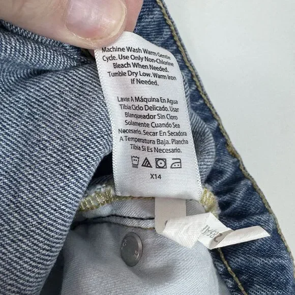 Free Assembly Jean Shorts Women's Size 14 Distressed Rolled Cuff - Picture 4 of 4